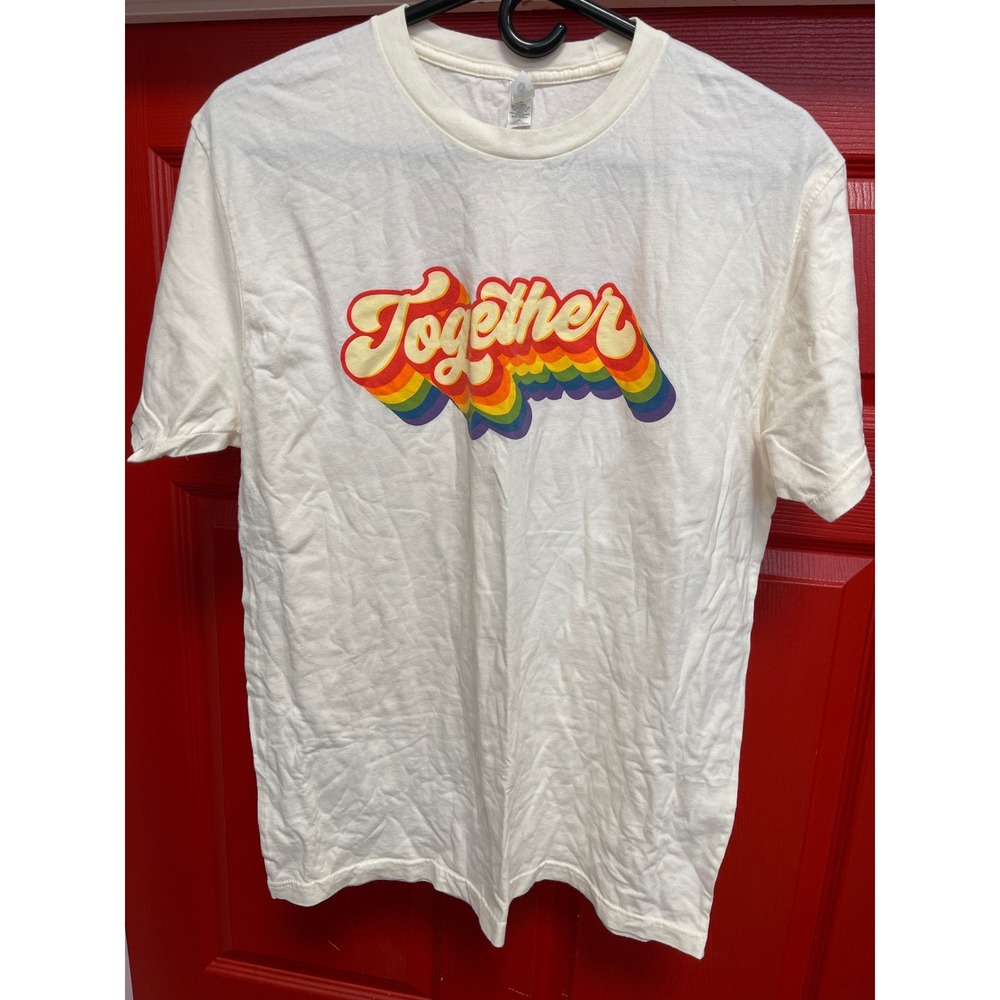 Next Level Miami Dolphins Truist Together Rainbow Graphic Tee Cream Large